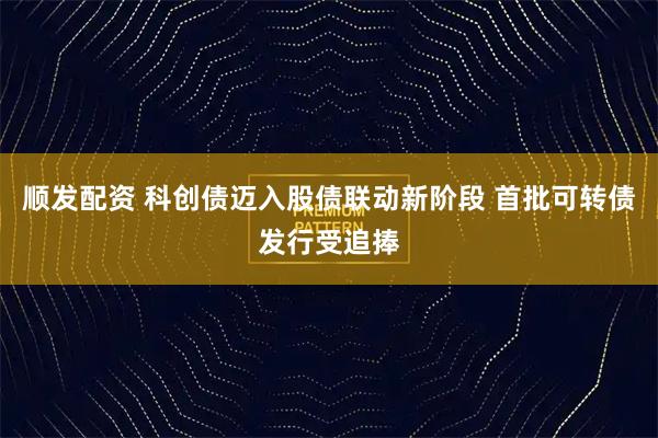 顺发配资 科创债迈入股债联动新阶段 首批可转债发行受追捧